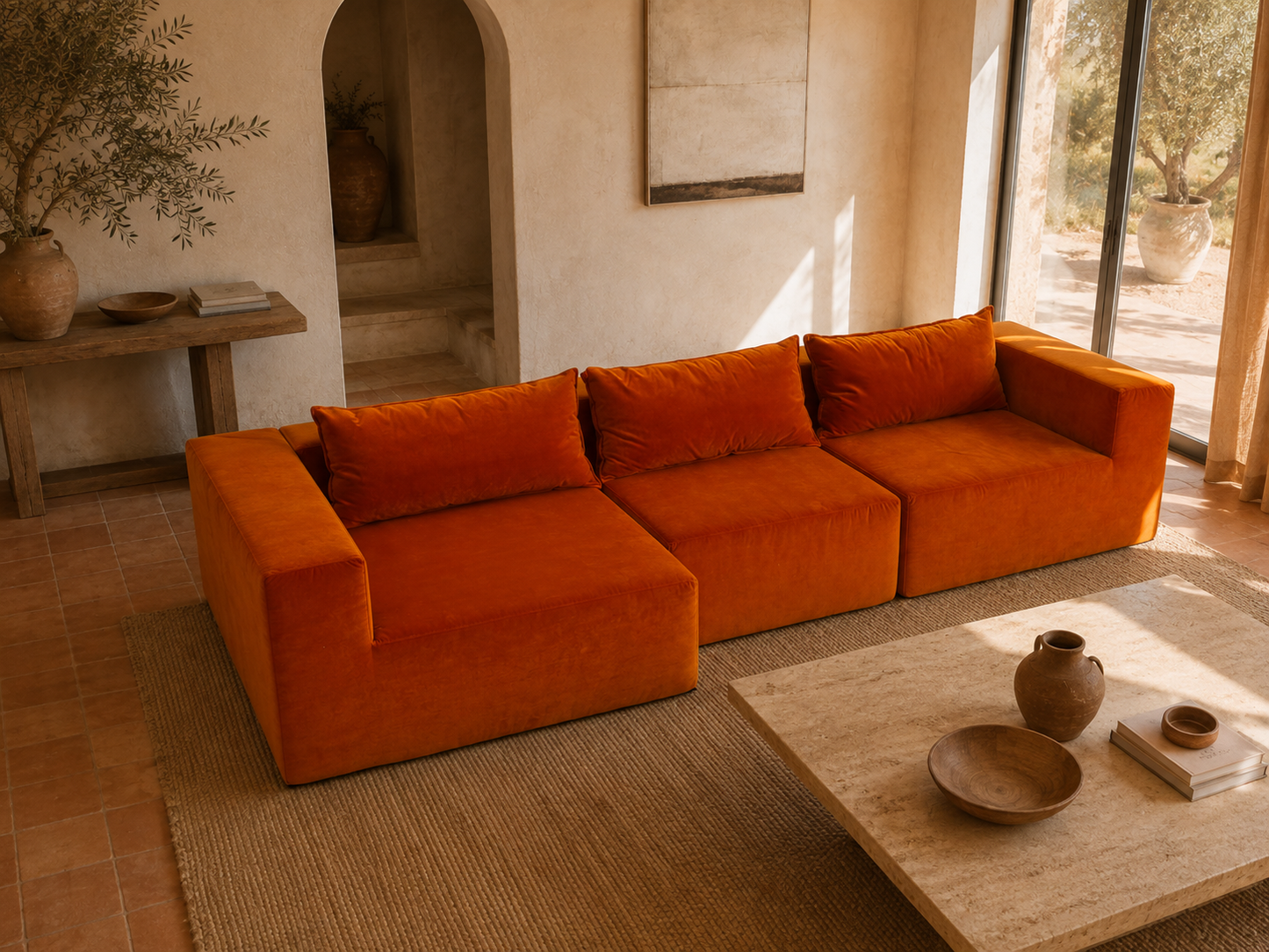 Sofá modular Giardino naranja | Diseño outdoor