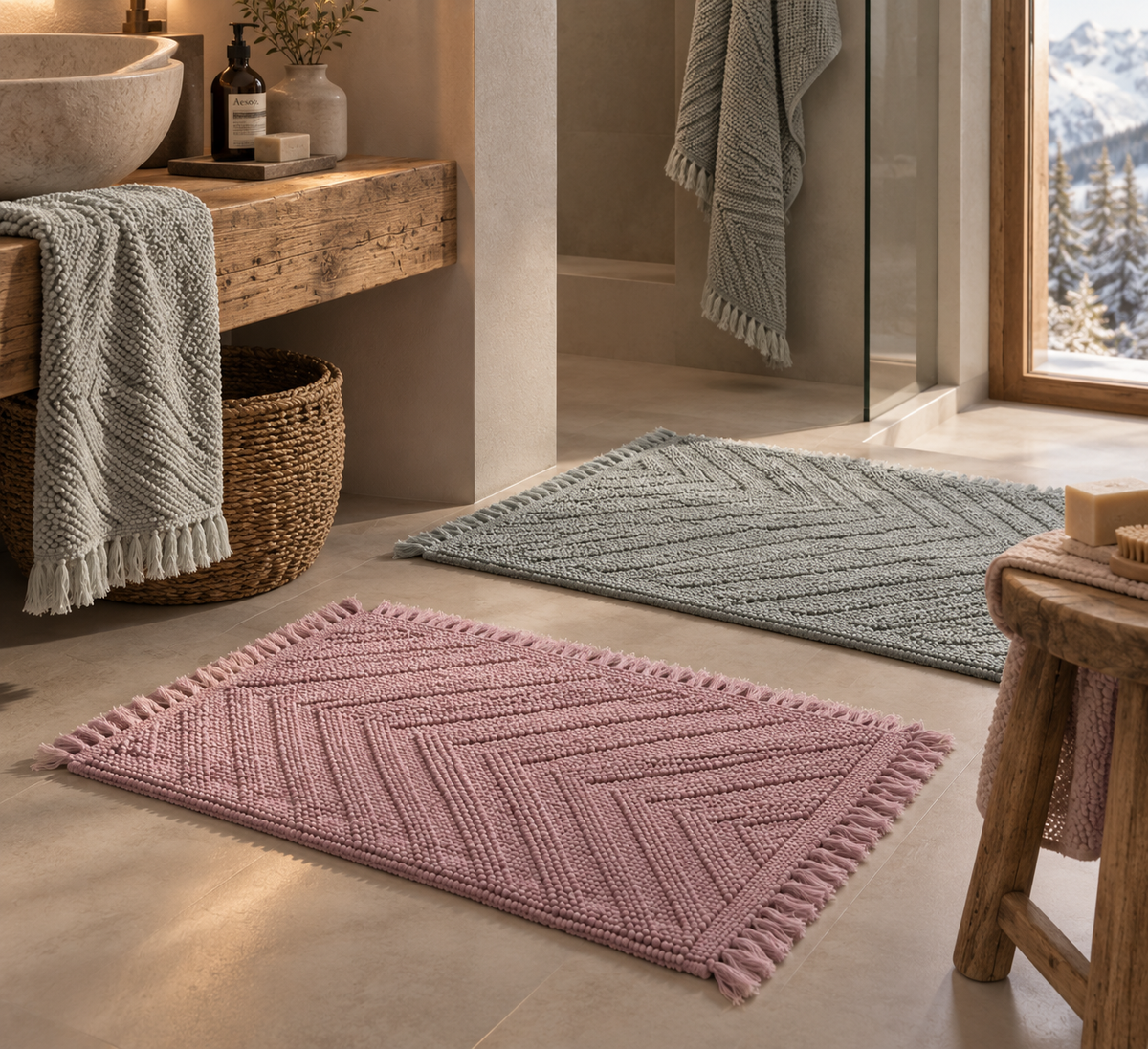Devi Lightweight Fringed Rug