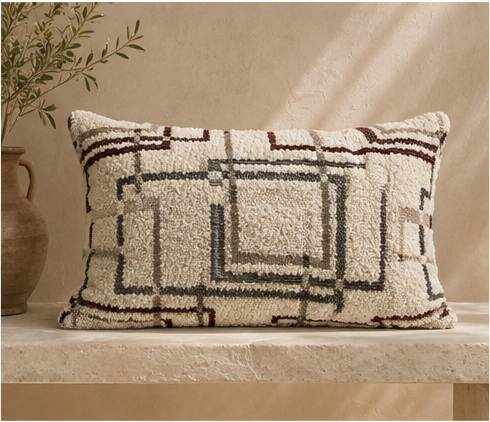 Cojín Boboli blanco de 45 x 30 cm con relleno
