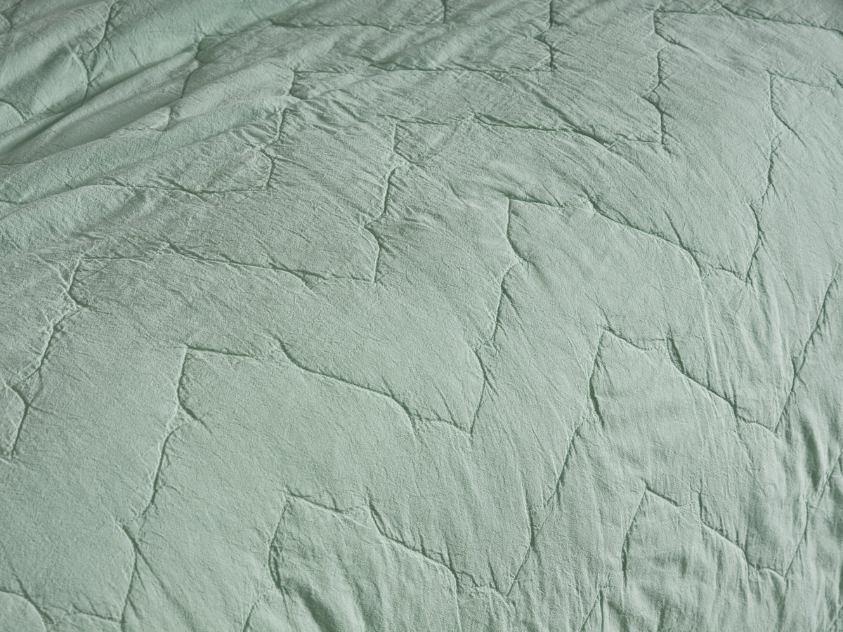 Detalle de quilt Lover color verde Casa Seconda