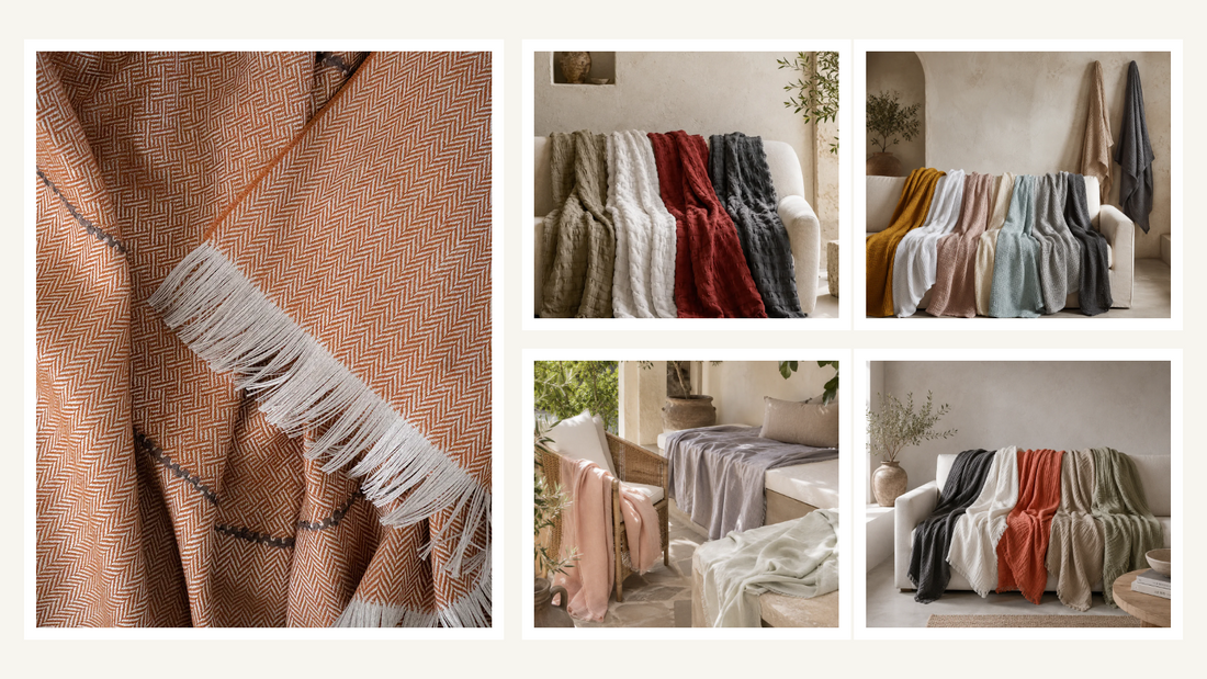 Plaids de CasaSeconda para decorar sofá cama o terraza con una capa ligera