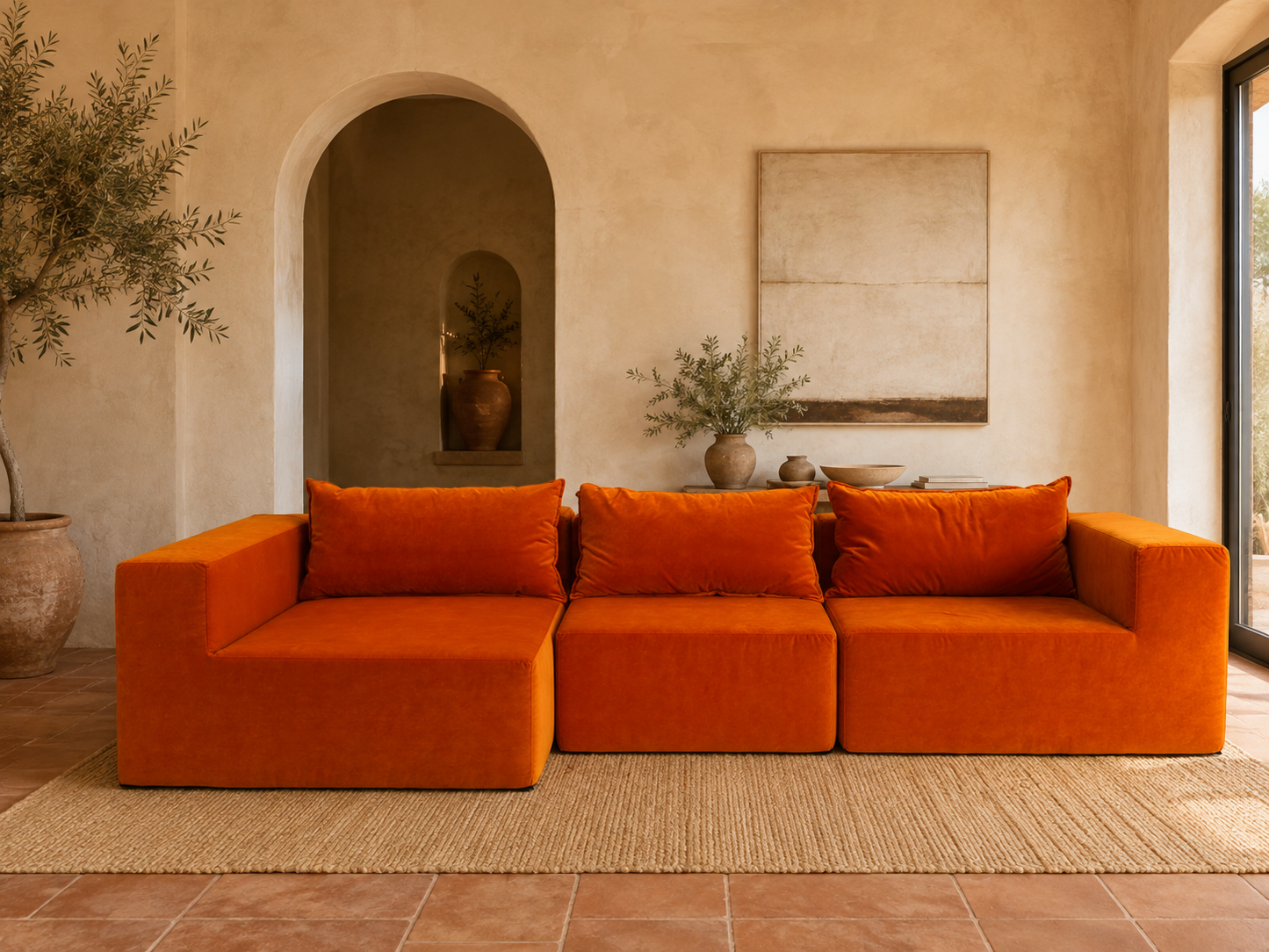Sofá modular Giardino naranja | Diseño outdoor