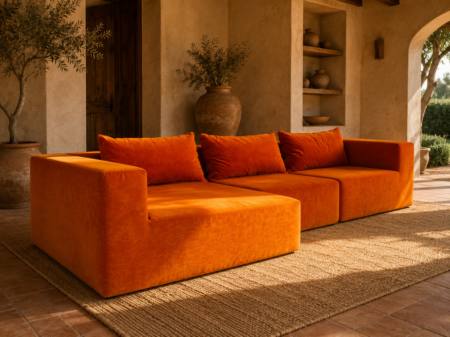 Sofá modular Giardino naranja | Diseño outdoor