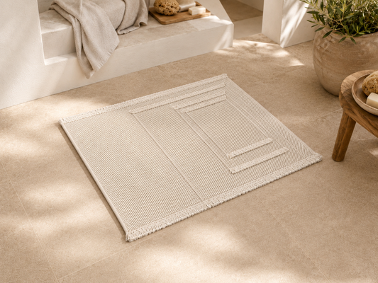 Alfombra Sneek con flecos para decorar interiores de Casa Seconda