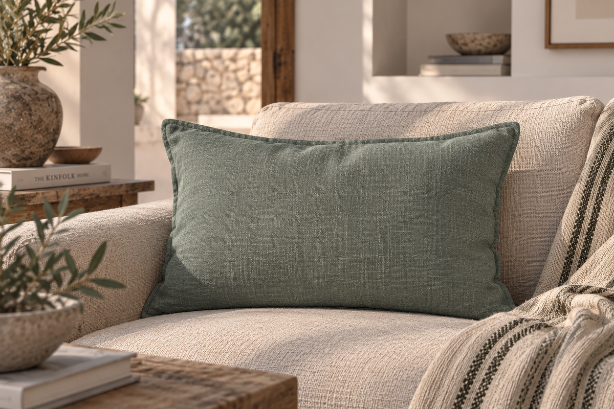 Cojín decorativo Verde oscuro 60 x 40 cm otoño invierno