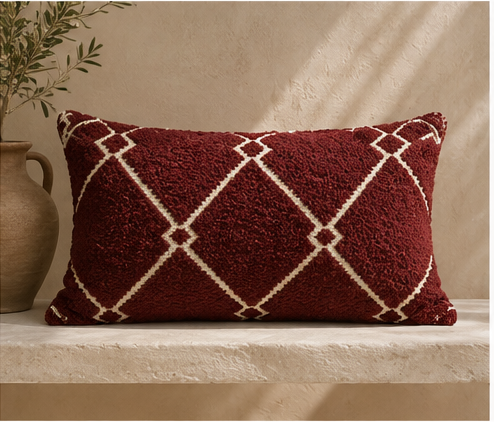 Cojín Leco rojo de 45 x 30 cm con relleno