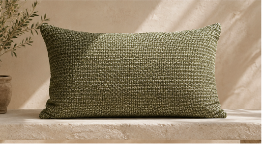 Cojín verde de 60 x 40 cm con relleno