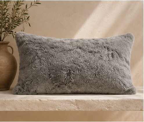 Cojín Yogui gris de 50 x 30 cm con relleno