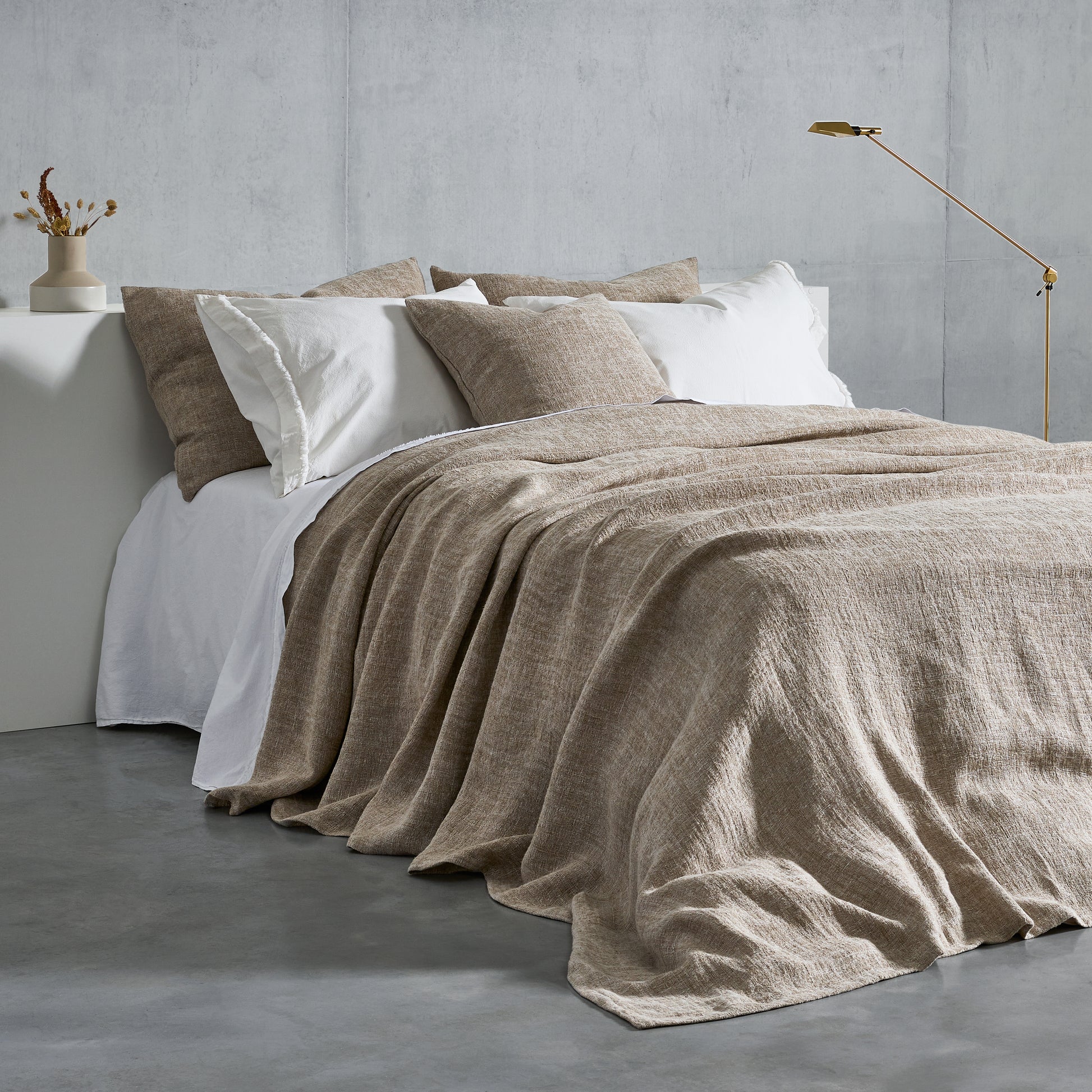 Colcha Skane color natural para cama Casa Seconda