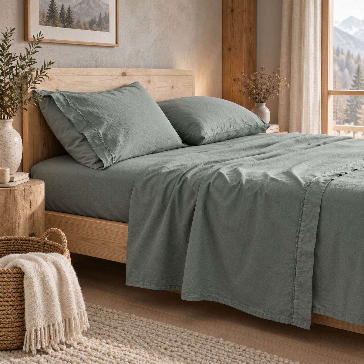 Juego de sábanas Fix gris para cama 180, otoño invierno Casa Seconda