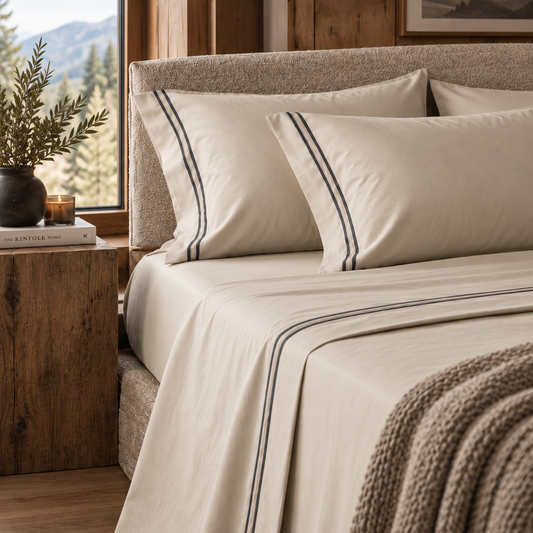 Juego de sábanas Lyn beige otoño invierno medida 180x290