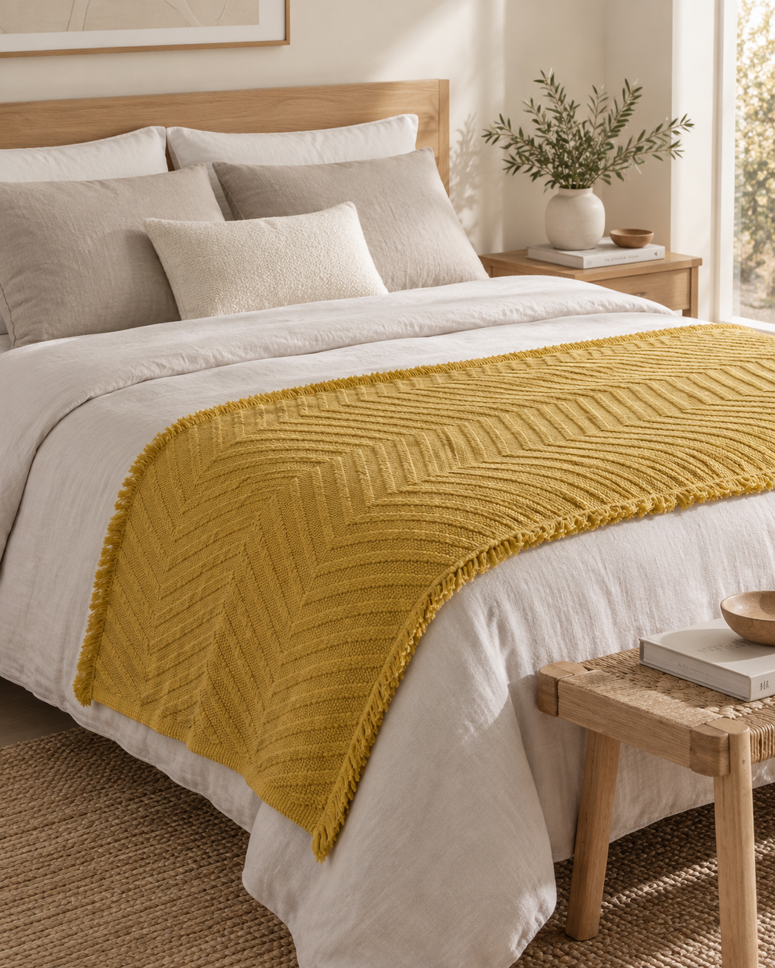 Devi 80x240 Plaid Bed Runner