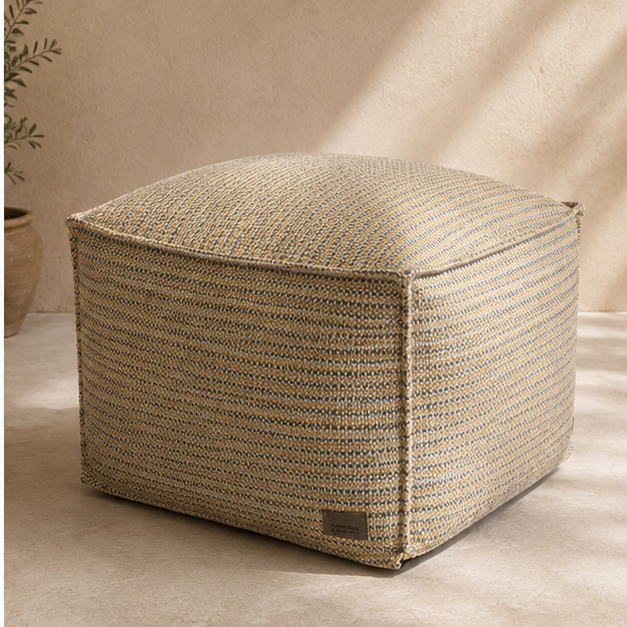 Puf cuadrado de tejido Capri de 65 x 65 x 30 cm