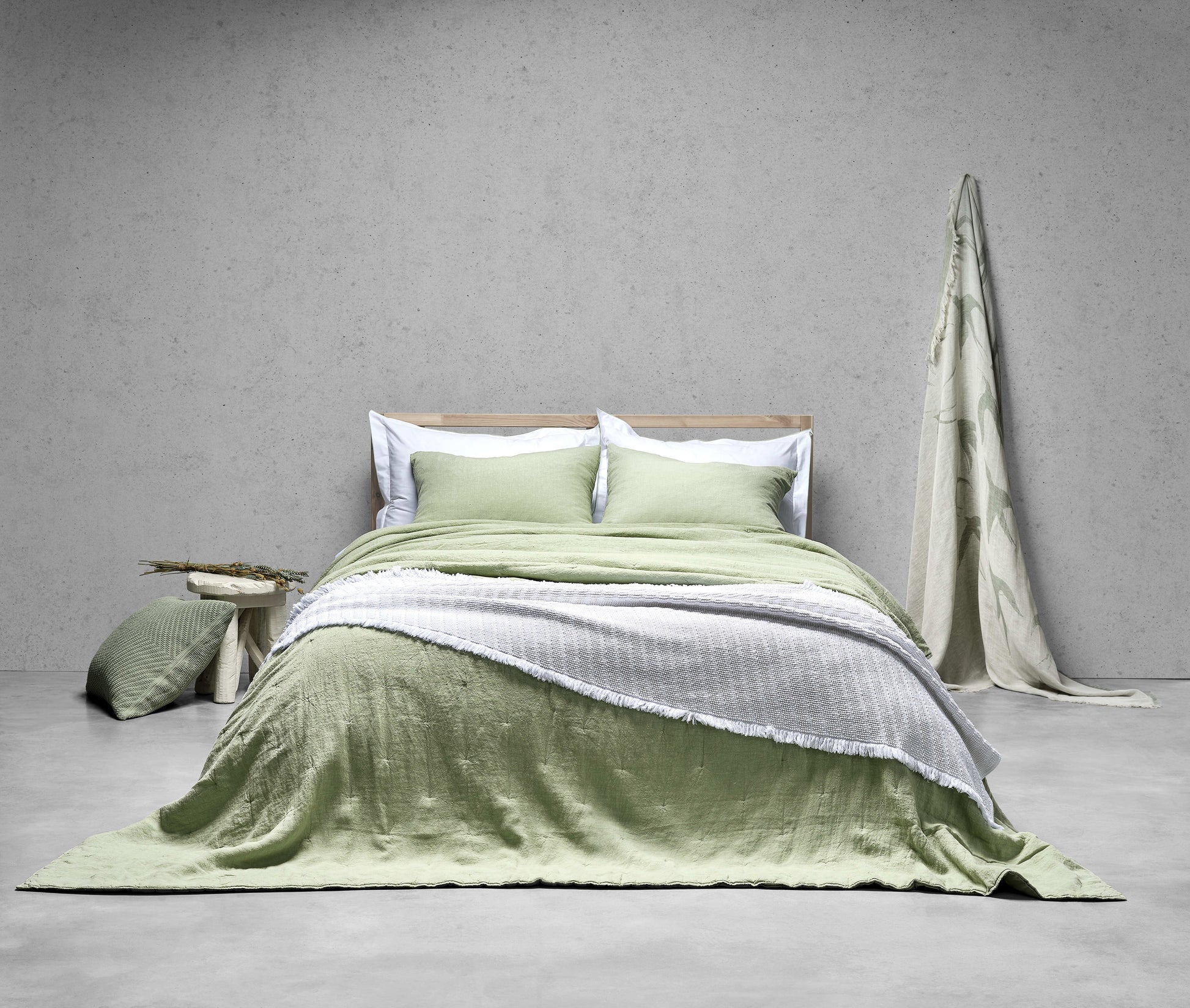 Quilt Linho color verde Casa Seconda