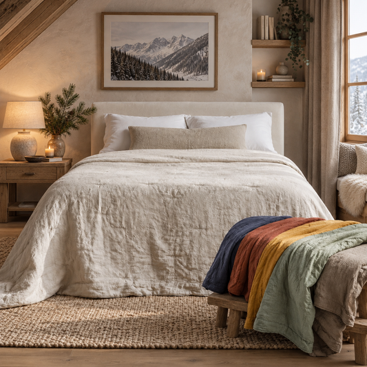 Linen quilt for bed