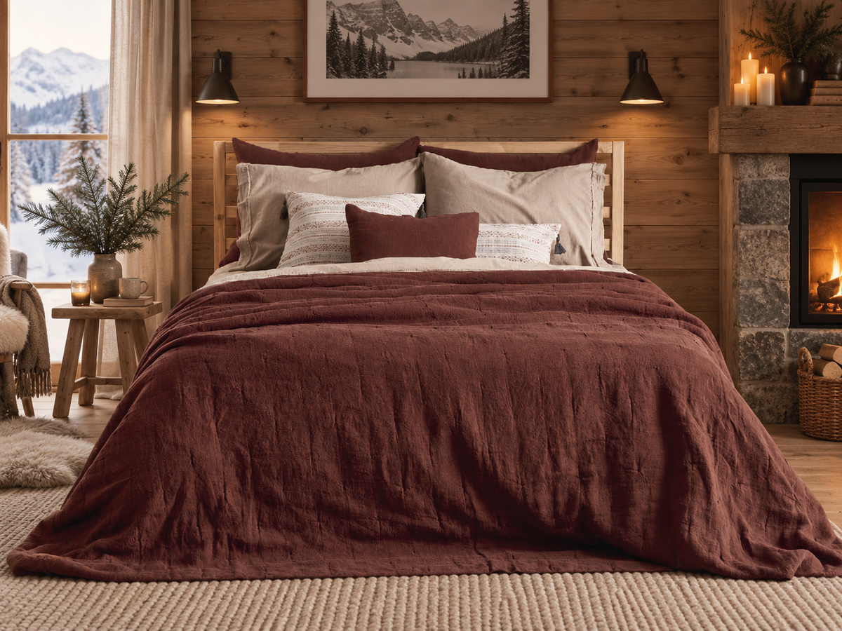 Linen quilt for bed