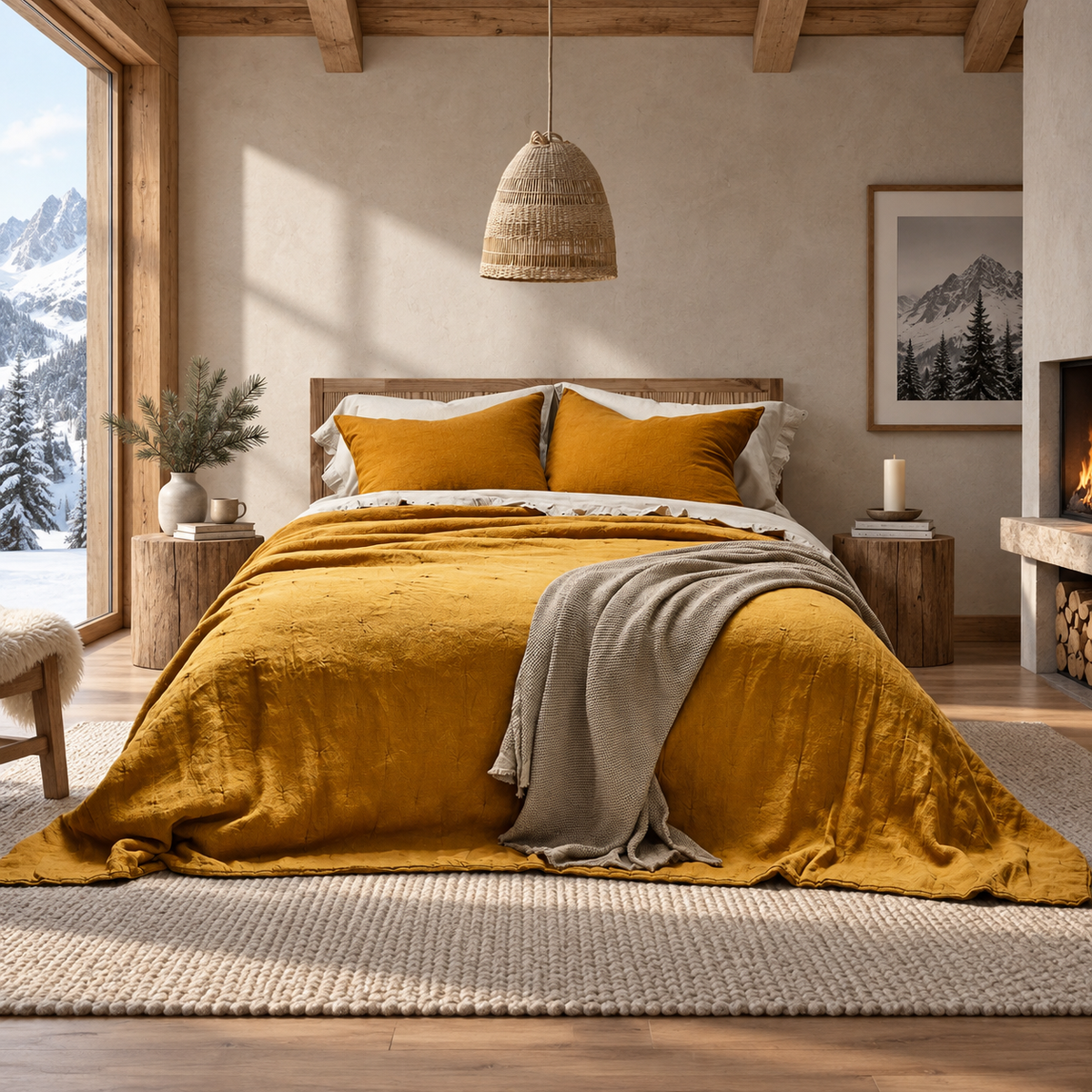 Linen quilt for bed
