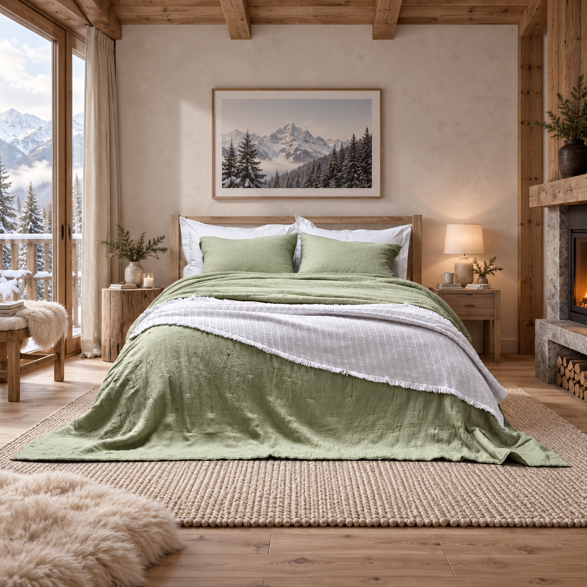 Linen quilt for bed