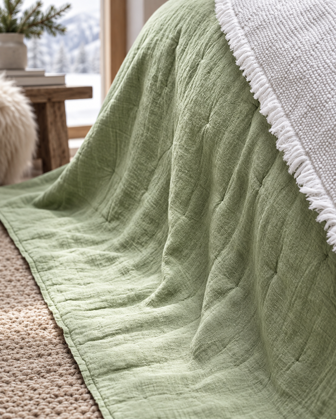 Linen quilt for bed