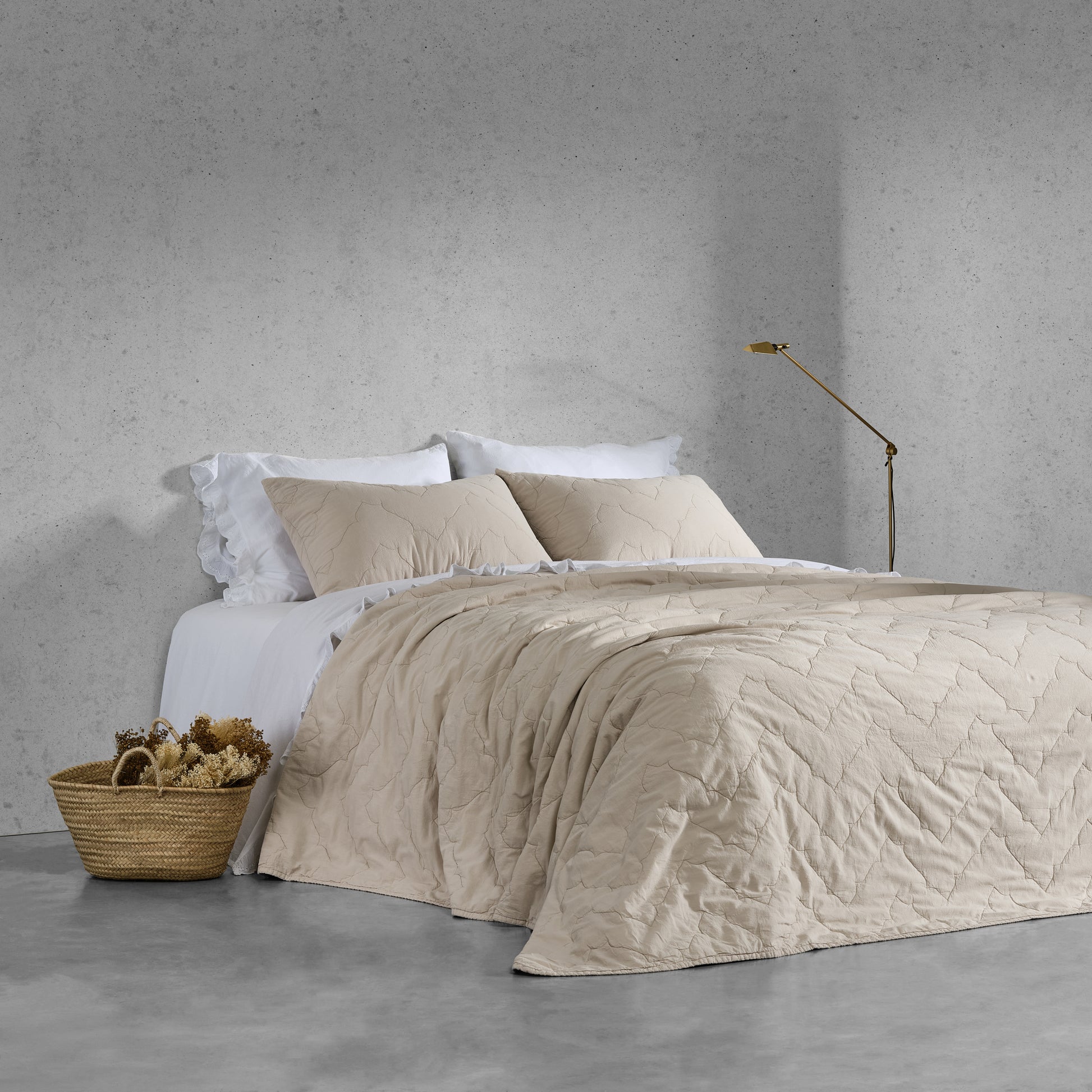 Quilt Lover color beige para cama Casa Seconda
