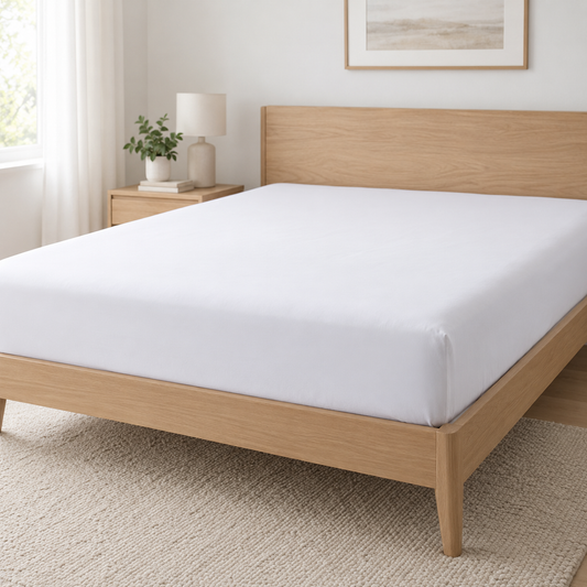 White cotton fitted sheet